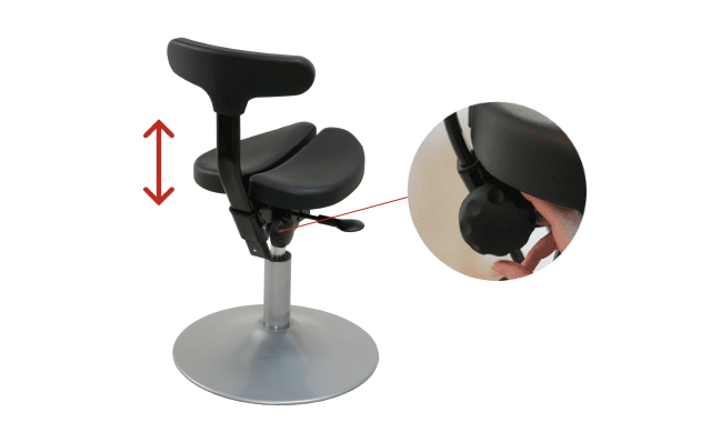 アーユルチェアー ルナ 別売体圧分散マット付き ayur-chair 丸ベース 丸ベースタイプ ルナ｜腰痛対策・姿勢改善椅子、学習椅子（イス