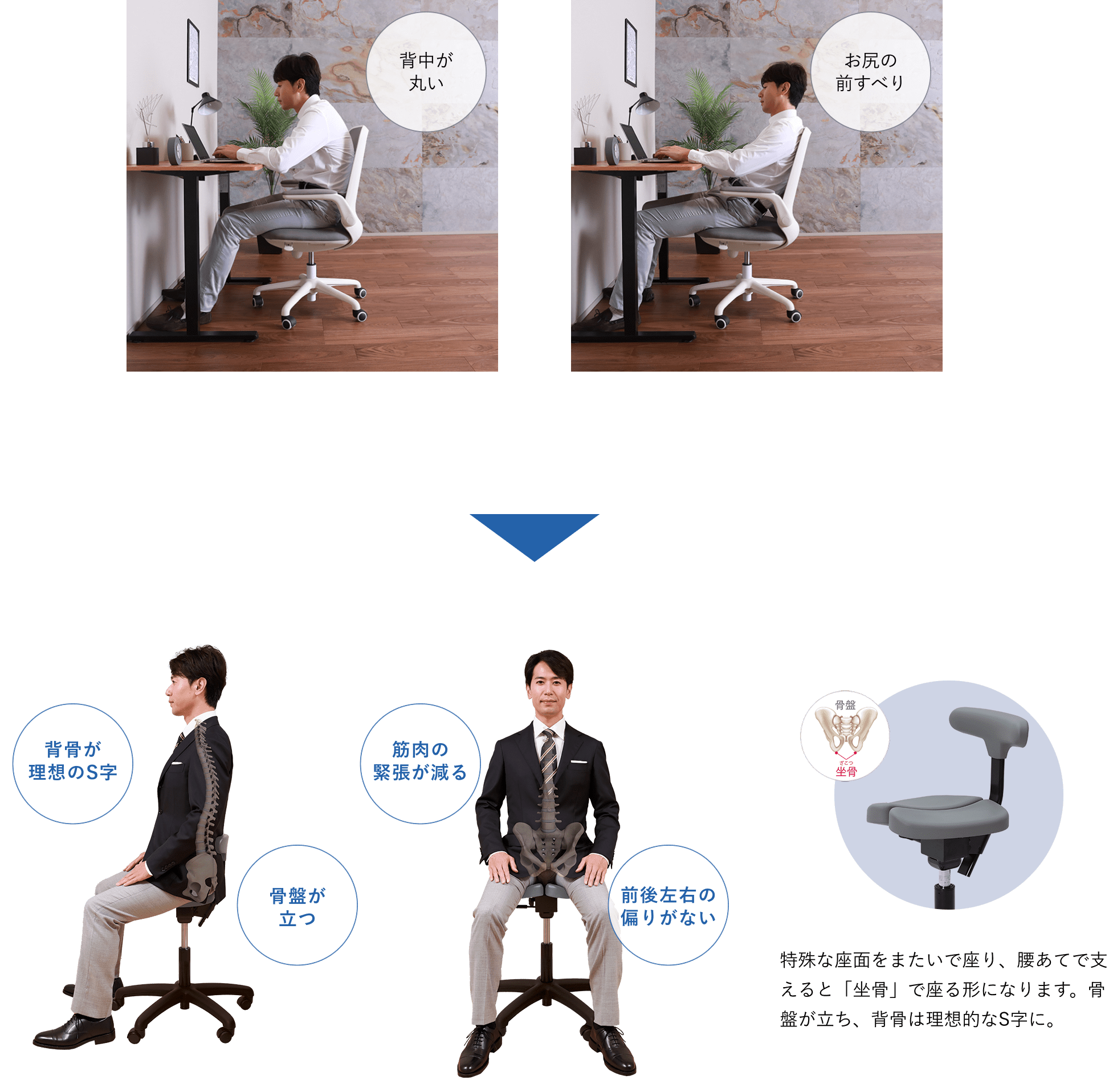 キャスタータイプ プレミアムモデル02 ステルス グレー｜腰痛対策
